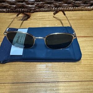 Gold Frame Oval Women's Sunglasses - Dark Lens